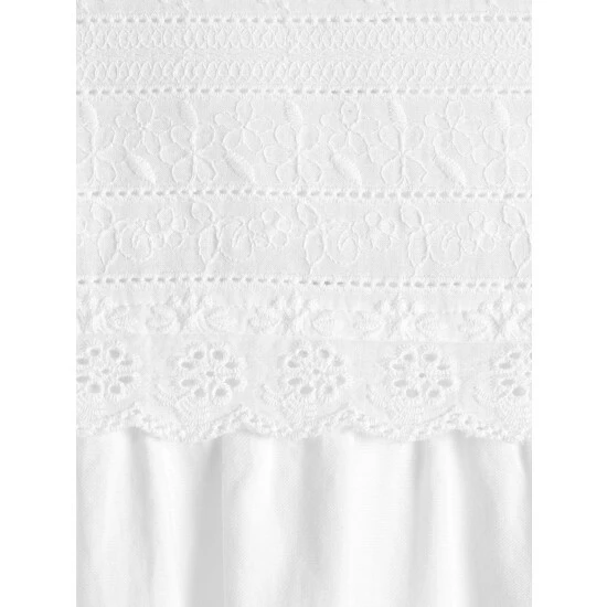 Ella Simone Pretty Eyelet Cotton Nightgown White 5 Ella Simone Pretty Eyelet Cotton Nightgown White - Image 3