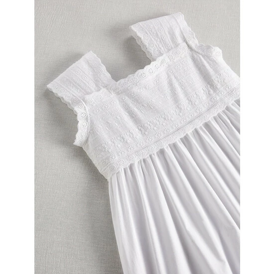 Ella Simone Pretty Eyelet Cotton Nightgown White 7 Ella Simone Pretty Eyelet Cotton Nightgown White - Image 5