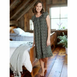 Eileen West Midnight Blossoms Modal Nightgown Black
