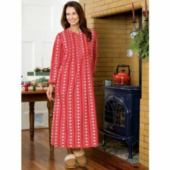 Vermont Country Store Nordic Snowflake Flannel Nightgown Red 9 Vermont Country Store Nordic Snowflake Flannel Nightgown Red -Cheap Nasty Store unnamed file 540