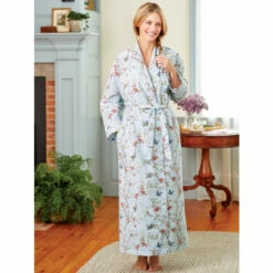 Vermont Country Store Women's Portuguese Cotton Percale Wrap Robe Light Blue -Cheap Nasty Store unnamed file 550