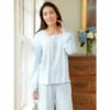 Ella Simone Regency Lace Cotton Modal Pajamas Blue 1 Ella Simone Regency Lace Cotton Modal Pajamas Blue -Cheap Nasty Store unnamed file 571