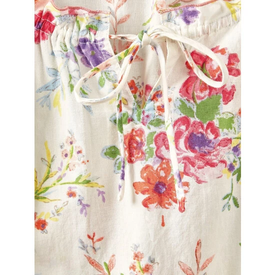 Vermont Country Store Botanical Beauty Cotton Short-Sleeve Nightgown White 5 Vermont Country Store Botanical Beauty Cotton Short-Sleeve Nightgown White - Image 3