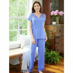 Ella Simone Women's Lace Knit Pajamas Blue 8 Ella Simone Women's Lace Knit Pajamas Blue -Cheap Nasty Store unnamed file 590