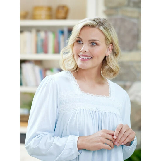 Ella Simone Regency Lace Nightgown Blue 4 Ella Simone Regency Lace Nightgown Blue - Image 2