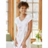Ella Simone Rose Bouquet Cotton Knit Nightgown White -Cheap Nasty Store unnamed file 605