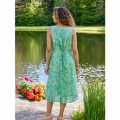 Vermont Country Store Island Getaway Sleeveless Batik Rayon Dress Teal 7 Vermont Country Store Island Getaway Sleeveless Batik Rayon Dress Teal -Cheap Nasty Store unnamed file 639