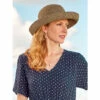 Betmar Women's Roll-Up-Brim Sun Hat Black And Tan