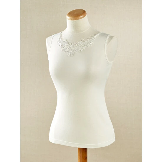 Vermont Country Store Scoop-Neck Camisole With Lace Trim Black 12 Vermont Country Store Scoop-Neck Camisole With Lace Trim Black - Image 10