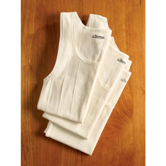 Vermont Country Store Women's Cotton Tank Top, Package Of 3 Ivory 5 Vermont Country Store Women's Cotton Tank Top, Package Of 3 Ivory - Image 3