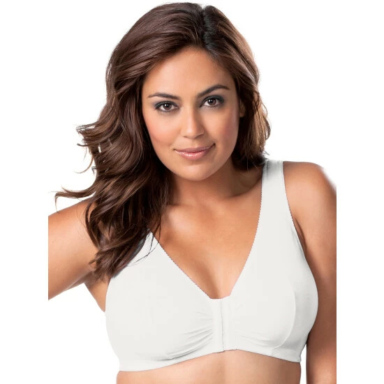 Vermont Country Store Cotton Knit Leisure Bra With Front Closure Ecru 4 Vermont Country Store Cotton Knit Leisure Bra With Front Closure Ecru - Image 2