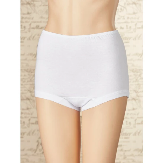 Vermont Country Store Women's Covered-Waist Comfort-Leg Cotton Briefs, 3 Pairs White 3 Vermont Country Store Women's Covered-Waist Comfort-Leg Cotton Briefs, 3 Pairs White