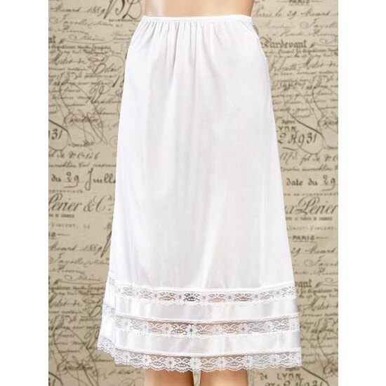 Vermont Country Store Snip-to-Fit Nylon Half Slip White 5 Vermont Country Store Snip-to-Fit Nylon Half Slip White - Image 3