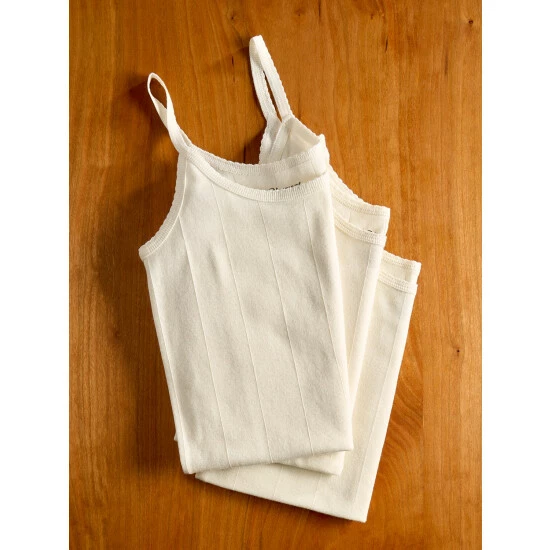 Vermont Country Store Women's Cotton Camisoles, Package Of 3 Ivory 4 Vermont Country Store Women's Cotton Camisoles, Package Of 3 Ivory - Image 2