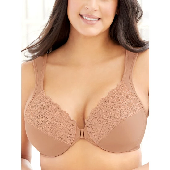 Vermont Country Store Elegant Support Bra With Front Closure White 4 Vermont Country Store Elegant Support Bra With Front Closure White - Image 2