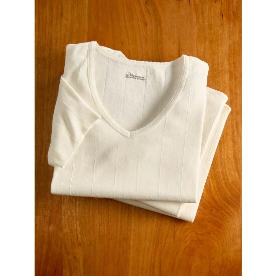 Vermont Country Store Women's Short-Sleeve V-Neck Cotton Undershirt, 3 Pack White 5 Vermont Country Store Women's Short-Sleeve V-Neck Cotton Undershirt, 3 Pack White - Image 3