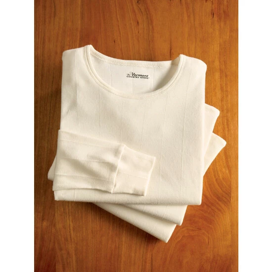 Vermont Country Store Women's Long-Sleeve Crewneck Cotton Undershirt, Package Of 3 White 4 Vermont Country Store Women's Long-Sleeve Crewneck Cotton Undershirt, Package Of 3 White - Image 2