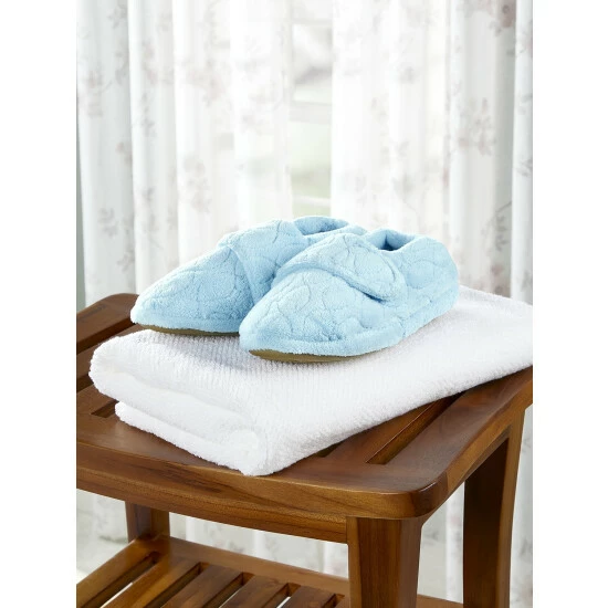 Vermont Country Store Women's Perfect Comfort Adjustable Wrap Slippers Ivory 3 Vermont Country Store Women's Perfect Comfort Adjustable Wrap Slippers Ivory