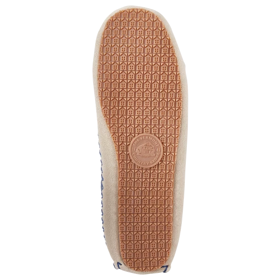 Vermont Country Store Women's Suede Moccasin Slipper Turquoise 6 Vermont Country Store Women's Suede Moccasin Slipper Turquoise - Image 4